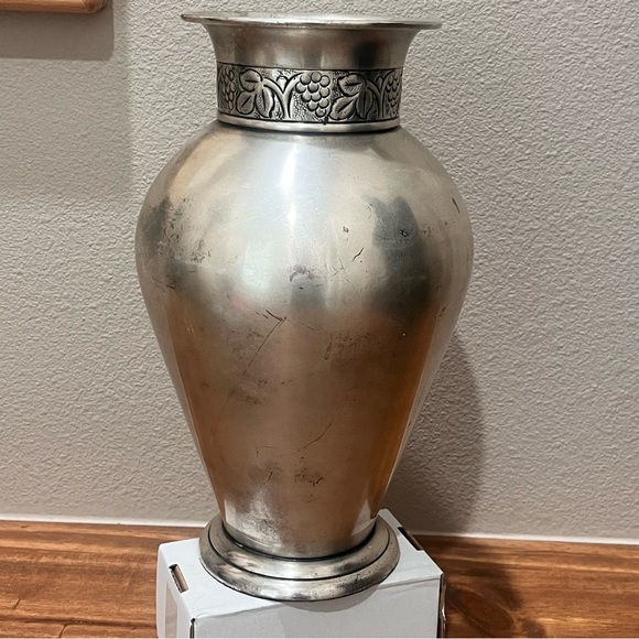 Vintage Pottery Barn Silver Vase 10.5” - Picture 9 of 9